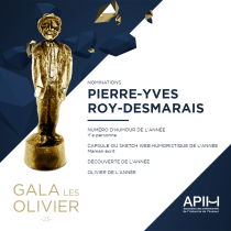 Nominations Gala Les Olivier - 23e édition